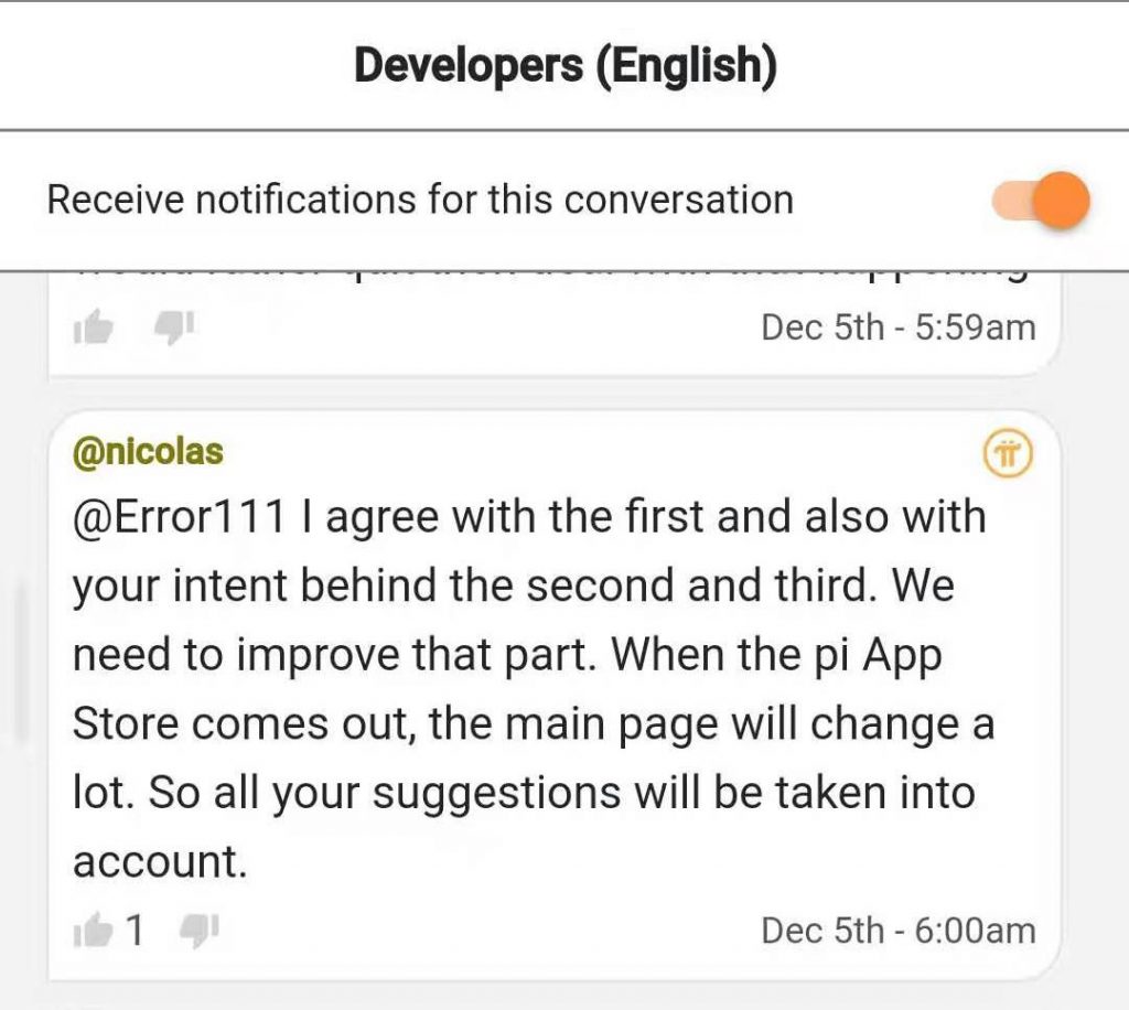 独家快讯：pi币创始人英文群12月5日互动的4条最新详情动向