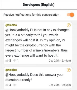 独家快讯：pi币创始人英文群12月29日互动的3条信息透露